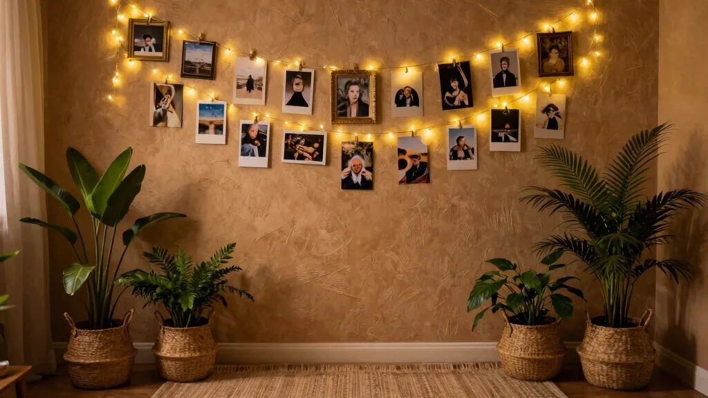 8 Fairy Light Photo Wall and Gallery Ideas