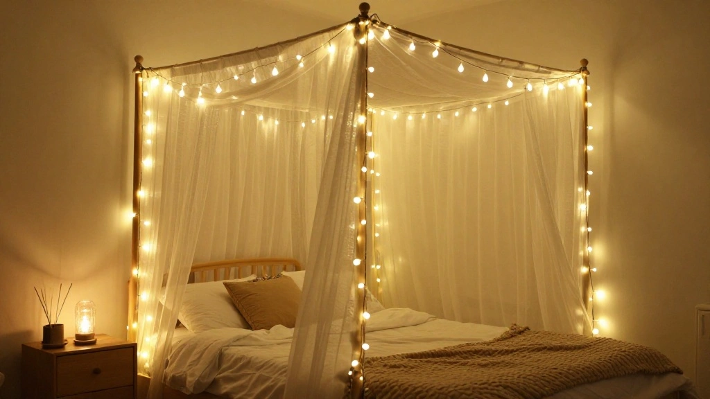 How to Drape String Lights on a Canopy Bed